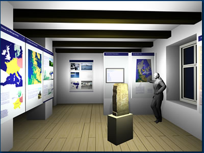Blick in den virtuellen, ersten Ausstellungsraum